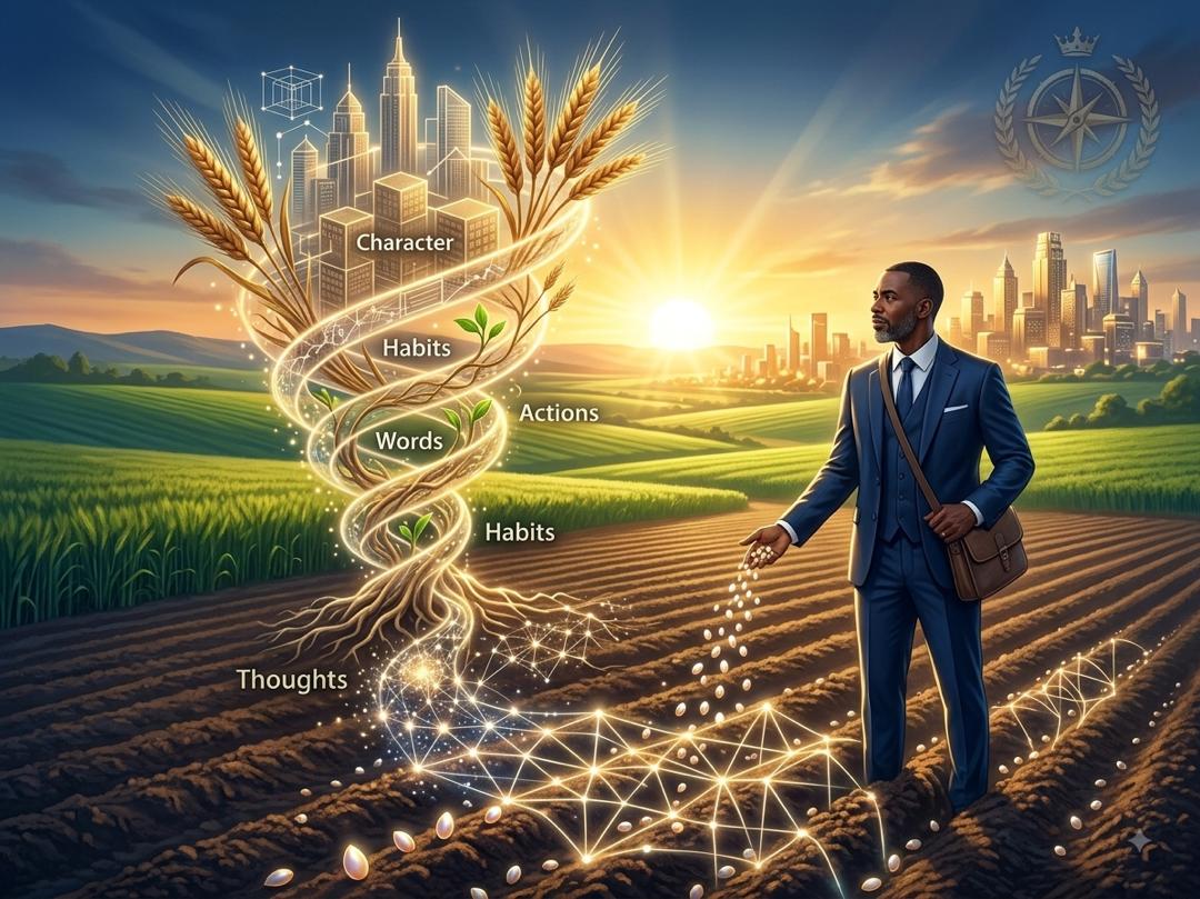 The Law of Harvest framework showing sowing and reaping principles.